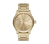 Diesel Reloj RASP para hombre, Movimiento de cuarzo a tres agujas con correa de silicona, acero inoxidable o piel, Tono Oro, 46 mm