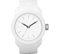 Diesel Reloj Double Down para hombre, movimiento de cuarzo con correa de silicona, Blanco, 44 mm
