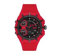 Diesel Reloj Framed para hombre, Movimiento de cuarzo cronógrafo a tres agujas con correa de silicona, acero o piel, Rojo y grafito, 51 mm