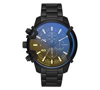 Diesel Reloj Griffed para hombre, Movimiento cronógrafo de cuarzo con correa de acero inoxidable, Negro y azul, 48 mm