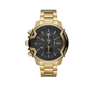 Diesel Reloj Griffed para hombre, Movimiento cronógrafo de cuarzo con correa de acero inoxidable, Tono dorado y grafito, 48 mm