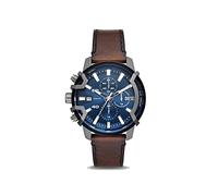 Diesel Reloj Griffed para hombre, Movimiento cronógrafo de cuarzo con correa de piel, Marrón y azul, 42 mm