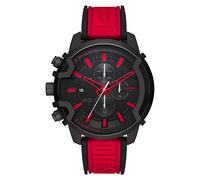 Diesel Reloj Griffed para hombre, Movimiento cronógrafo de cuarzo con correa de silicona, Negro y rojo, 48 mm