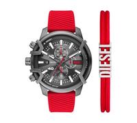 DIESEL Reloj analógico 'GRIFFED' antracita / rojo, Talla One Size