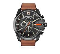 Diesel - Reloj Mega Chief con correa de cuero - Accessories - Hombre - Marrón - ONE SIZE -