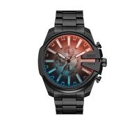 Diesel Reloj Mega Chief Slim para Hombre, Movimiento cronógrafo con Correa de Acero Inoxidable, Carbón