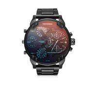 Diesel Mr. Daddy Reloj para hombre, Movimiento multifunción de cuarzo con correa de acero inoxidable, 57 mm, Negro y espectro