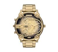 Diesel Reloj Mr. Daddy para Hombre, Movimiento multifunción a Tres Agujas de Cuarzo con Correa de Acero Inoxidable, Tono Dorado Envejecido
