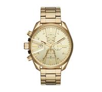 Diesel Reloj MS9 para Hombre, Movimiento cronógrafo de cuarzo con correa de piel, silicona o acero inoxidable, 47 mm, Tono Oro