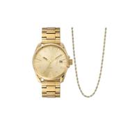 Diesel Reloj MS9 para Hombre, Movimiento de cuarzo a tres agujas con correa de acero inoxidable o piel, Juego de tonos dorados, 44 mm