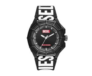 Diesel Reloj para hombre Framed de aceite de ricino negro con tres agujas, DZ4654, Negro y blanco, 51MM