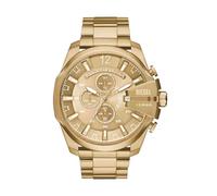 Diesel Reloj para hombre Mega Chief, movimiento cronógrafo de cuarzo, caja de acero inoxidable plateado de 59 mm con correa de acero inoxidable, DZ4308