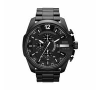 Diesel Reloj para hombre Mega Chief, movimiento cronógrafo de cuarzo, caja de acero inoxidable plateado de 59 mm con correa de acero inoxidable, DZ4308