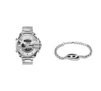 Diesel Reloj para Hombre Mega Chief y Pulsera, Acero Inoxidable Dorado, Set