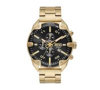 Diesel Reloj Spiked para Hombre, Movimiento cronógrafo de Cuarzo con Correa de Acero Inoxidable, Negro Dorado
