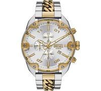 Diesel reloj Spiked para hombre, movimiento cronógrafo de cuarzo con correa de acero inoxidable, Plateado y dorado