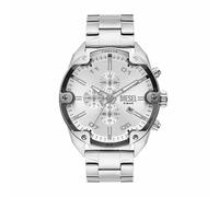 Diesel Reloj Spiked para Hombre, Movimiento cronógrafo de Cuarzo con Correa de Acero Inoxidable, Tono Plateado