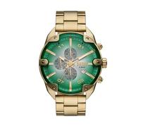 Diesel Reloj Spiked para Hombre, Movimiento cronógrafo de Cuarzo con Correa de Acero Inoxidable, Tono Dorado y Verde