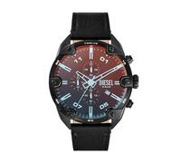 Diesel Reloj Spiked para Hombre, Movimiento cronógrafo de Cuarzo con Correa de Piel