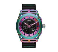 Diesel Reloj Timeframe para hombre, Movimiento cronógrafo de cuarzo con correa de silicona, acero o piel, 48 mm, Espectro
