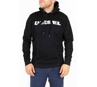 Diesel S-Agnes Sudadera con Capucha Negra con Logo en la Parte Superior