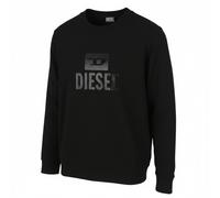 Diesel S-Gir-Crewneck Sudadera Hombre Negra Algodón Cuello Redondo L