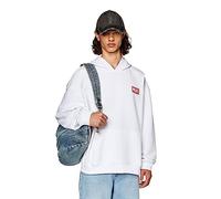 Diesel S-NLABEL-Hood-L1 Sweat-Shirt Sweater, Bright White, Medium Unisex Adultos