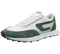 Diesel S-Racer - Zapatos con Cordones para Hombre, Blanco Blanco Verde, 40 EU