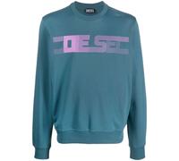 Diesel Striped Logo Blue Sweatshirt