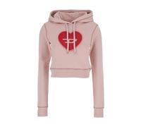 Diesel - Sudadera con Capucha Corta con Corazón de Pedrería - Sweatshirts & Hoodies - Mujer - Rosa - S -
