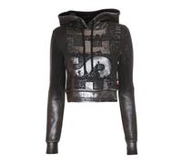 Diesel - Sudadera Vintage con Capucha y Cordón Ajustable - Sweatshirts & Hoodies - Mujer - Gris - S -