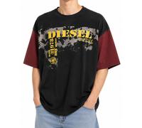 Diesel T-Boxt-Q4 Camiseta T-Shirt Hombre L Negra Oversized Manga Corta