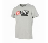 Diesel T-Diego-Cuty Camiseta Hombre L Gris Jaspeada Cuello Redondo Manga Corta