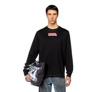 Diesel T-Just-LS-K2 Maglietta Sudadera, Black Black Black, L para Hombre