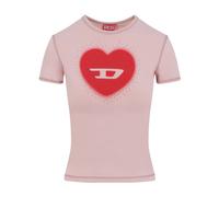 Diesel- Camiseta T-uncuties con logo de corazón- Tops- Mujer- Rosa- M- Camiseta T-uncuties con logo de corazón