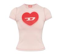 Diesel- T-uncuties Heart Logo T-Shirt- Tops- Mujer- Rosa- S- T-uncuties Heart Logo T-Shirt