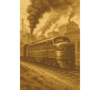 Diesel Train Notebook: Vintage Industrial City Railway Poster Journal: A Lined Writing Book with Classic Sepia Artwork for Enthusiasts and Collectors