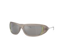 Diesel Unisex Sunglass DL3001 - Color del Marco: Opalino brillante y gris, Color de la Lente: Espejo gris