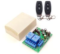 DieseRC 433Mhz Interruptor de control remoto inalámbrico universal CA 220V 230V 240V 110V 10A 2CH Receptor de relé y 2 transmisores (2 Botones)
