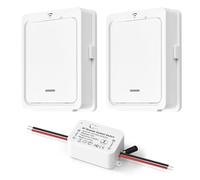 DieseRC AC 230V 220V Interruptor de luz inalámbrico, receptor de relé RF 433Mhz con 2 interruptores inalámbricos, interruptor de mando a distancia de 1500W