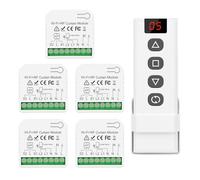 DieseRC Controlador de Persiana Enrollable Inteligente Inalámbrico de 5 piezas con 1 Mando a Distancia RF, Controlador WIFI Compatible con la Aplicación Google Home/Alexa y el Interruptor Manual