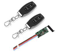 DieseRC DC 3.6V 5V 12V 24V 30V Módulo de Mando a Distancia Inalámbrico 2A 1 canal 433Mhz Módulo receptor de control de radio con 2 transmisores Controlador de tamaño pequeño