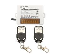 DieseRC Interruptor de control remoto de relé inalámbrico de 2 canales 433Mhz RF AC 220V 230V 10A Receptor de relé con 2 transmisores Llavero, Terminal grande Cableado fácil