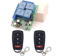 DieseRC Interruptor de control remoto inalámbrico universal AC 220V 230V 10A Receptor de relé RF de 4 canales con 2 transmisores para motor puerta de garaje luz cortina eléctrica