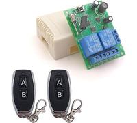 DieseRC Interruptor de control remoto seguro DC 12V 24V 30V inalámbrico 433Mhz RF 10A receptor de relé con 2 transmisores, para motor, luz, puerta de puerta, controlador de bricolaje