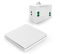 DieseRC Interruptor de Luz Cinético Inalámbrico Interruptor de RF de Panel de Pared y Controlador Receptor de Relé de 10 A con Fusible, Sin Cableado, Sin Autogenerador de Batería