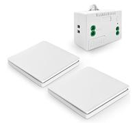 DieseRC Interruptor de Luz Cinético Inalámbrico Interruptor de RF de Panel de Pared y Controlador Receptor de Relé de 10 A con Fusible, Sin Cableado, Sin Autogenerador de Batería