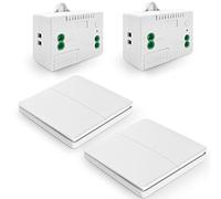 DieseRC Interruptor de Luz Cinético Inalámbrico Interruptor de RF de Panel de Pared y Controlador Receptor de Relé de 10 A con Fusible, Sin Cableado, Sin Autogenerador de Batería