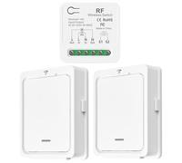 DieseRC Interruptor de luz Inalámbrico/Compatible con Interruptores Manuales, Receptor de Relé de 10 A e Control Remoto, Interruptor de encendido/apagado para Luces de hasta 1500 W