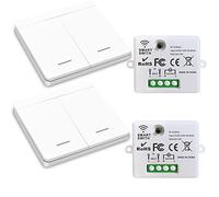 DieseRC Interruptor de luz inalámbrico, interruptor de seguridad del transmisor de RF y controlador del receptor 10A, fácil instalación para lámpara de hasta 1500W